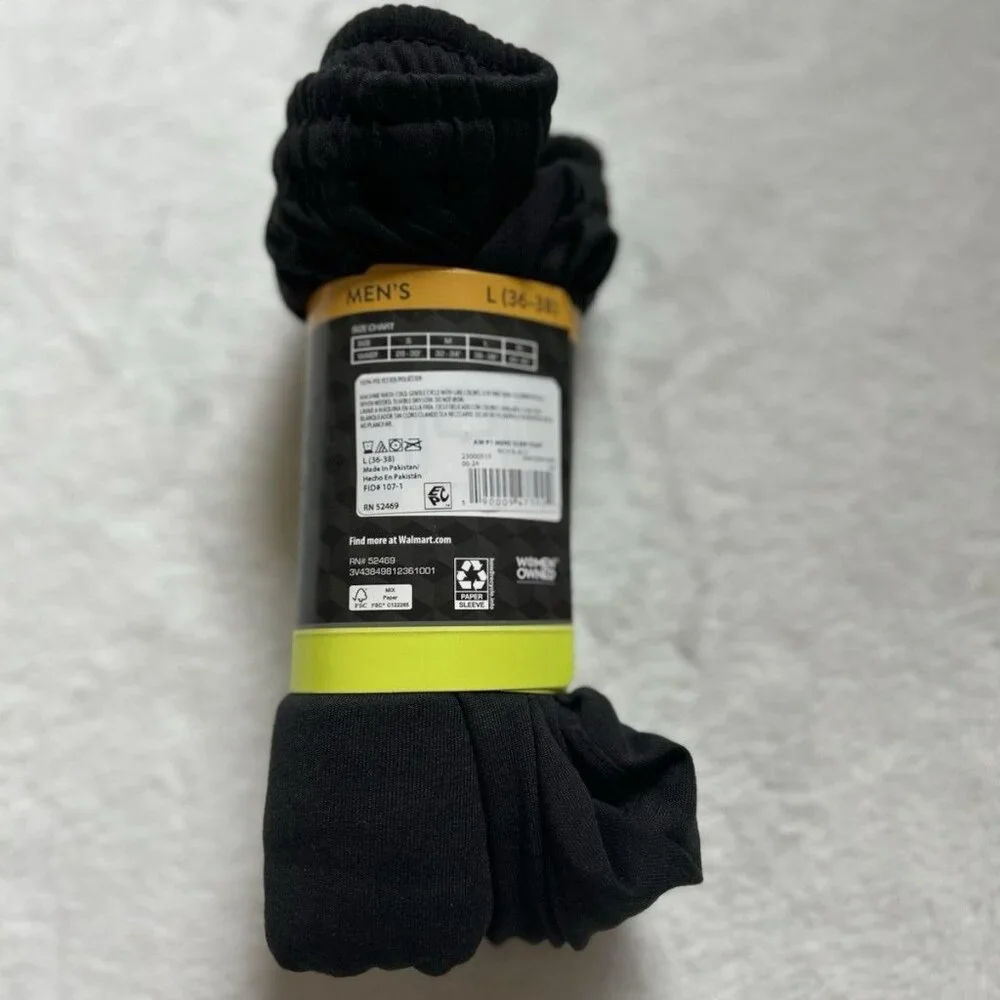 Athletic Works Mens Black Sleep Pant L 36-38 Soft Polyester Elastic Waist - Picture 5 of 6